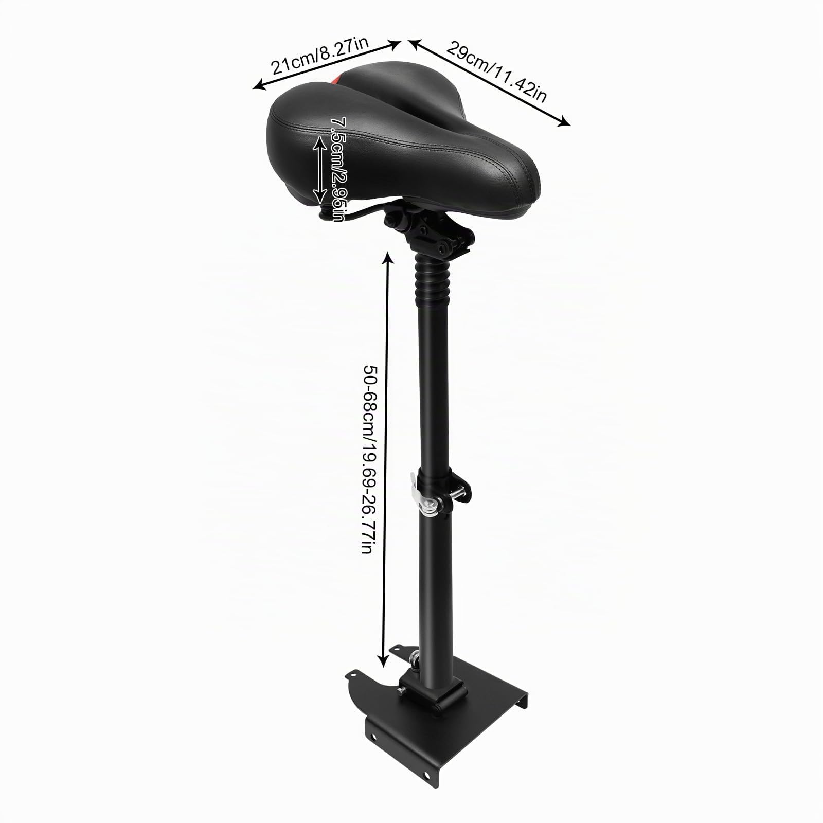 Sedile per monopattino elettrico, seduta per pattini, altezza regolabile da 50 a 68 cm, bicicletta elettrica, colore nero, fino a 100 kg