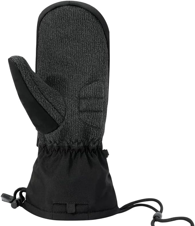 Harssidanzar Winter Snowboard Gloves Outdoor Insulated Windproof Fleece-Lined Waterproof Mittens For Men's(Built-in wrist guard) KM061US,Black,Size L