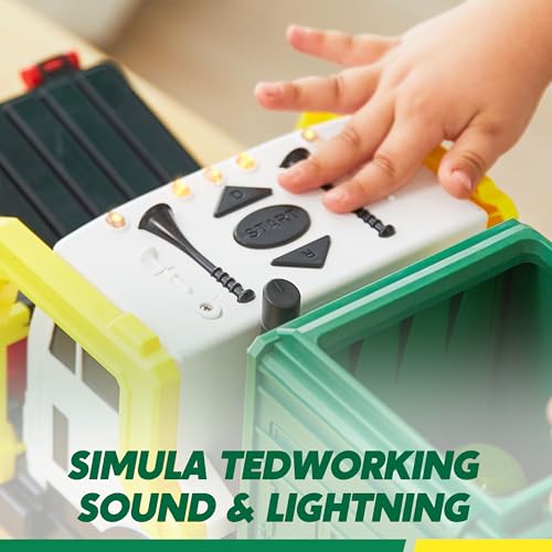JOYIN Müllauto Spielzeug mit Lichtern und Sound,40cm Großer Müllwagen Spielzeug ab 3 4 5 6 7 Jahre… – Ansicht 2