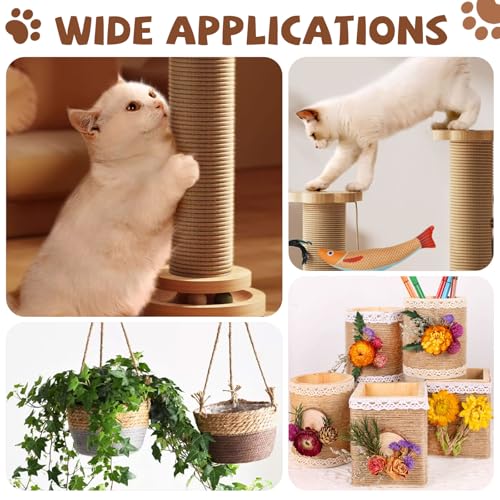 Cuerda de sisal para rascar gatos 109 yardas FREEBLOSS miniatura 7