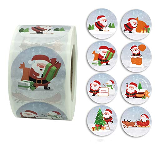 Merry Christmas Stickers 500Pcs 1.5inch Christmas Holiday Stickers Envelope Stickers Seals for Cards Present Envelopes Boxes Bag Sealing Decorations