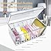 EOREA Lash Extension Organizer and Storage - Acrylic Lash Cart Organizer for Lash Techs, Clear Eyelash Extension Supplies Storage Box with Lid, Beauty Organizer Container
