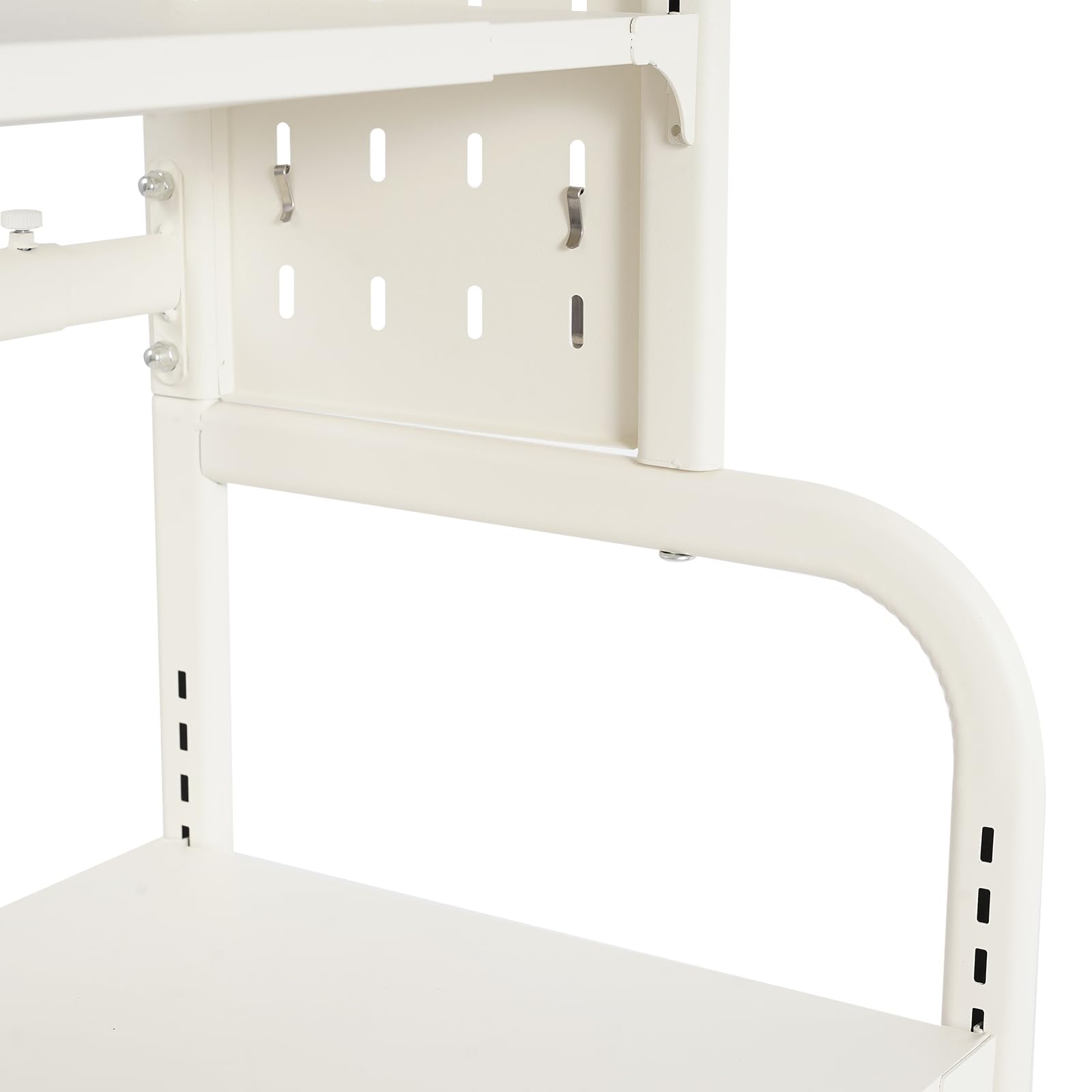 Scaffale per lavatrice a 3 ripiani, lunghezza 54-81 cm, organizer sopra il WC, con ganci e tappetini antiscivolo (bianco)