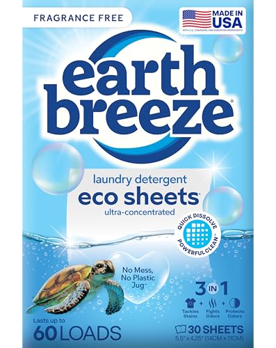 Earth Breeze Laundry Detergent Sheets Fragrance-Free -...