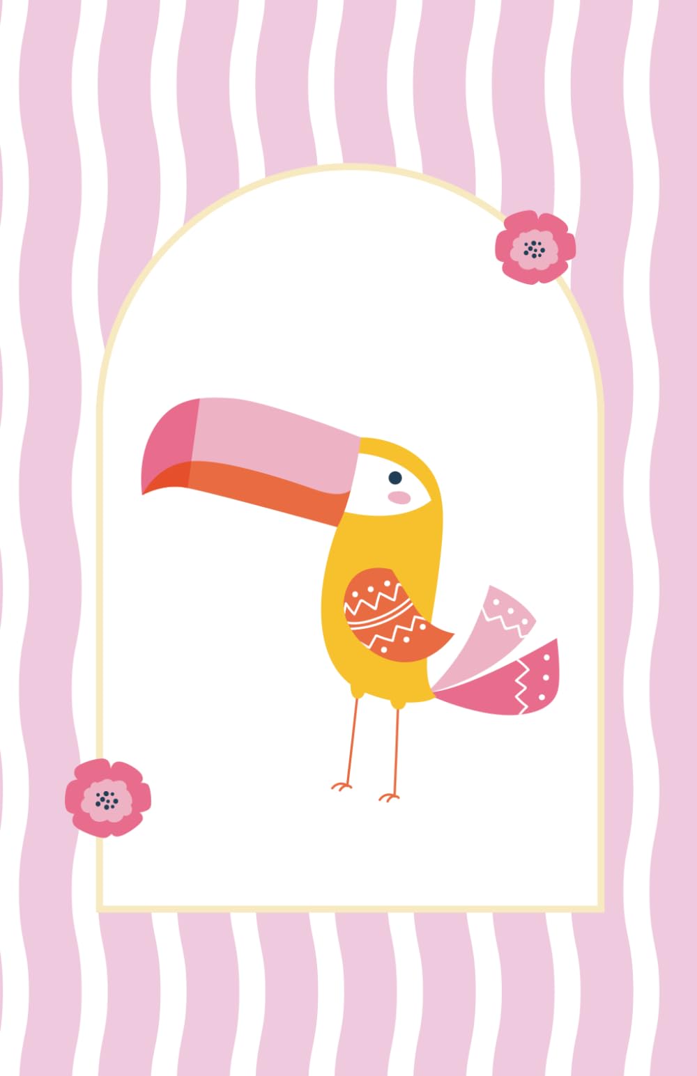 Notizbuch in Rosa mit Tukan | Exotisches Vogel-Design für Notizen, Gedanken & kreative Ideen | mit liniertem Inhalt | 200 Seiten