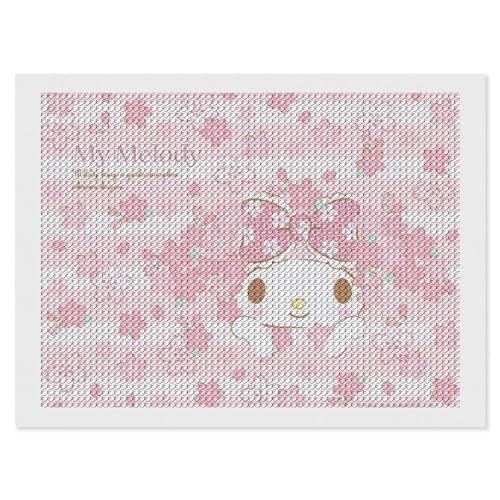 ダイヤモンドアート マイメロディ ダイヤモンド絵画 5D ダイヤモンド塗装 DIY モザイクアート おしゃれ 全面貼り付 刺繍アート ビーズ絵 ダイヤモンド塗装 芸術品 ホーム装飾 ビーズ絵画 手作り 防水誕生日 お祝い プレゼント 12"x16" x11