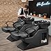 IJIALIFE Shampoo Bowl and Chair Set for Salon, ABS Plastic Hair Washing Sink Unit for Hair Stylist, Backwash Barber Sink with Side Store Compartment for Spa Beauty, Black