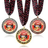 Soaoo 3 Pcs Chili Cook Off Metals for Prizes 1st 2nd 3rd Place Trophies Medals Winner Gold Silver Bronze Medals Prizes Chili Cook Off Decorations with Neck Ribbons for Award Ceremony
