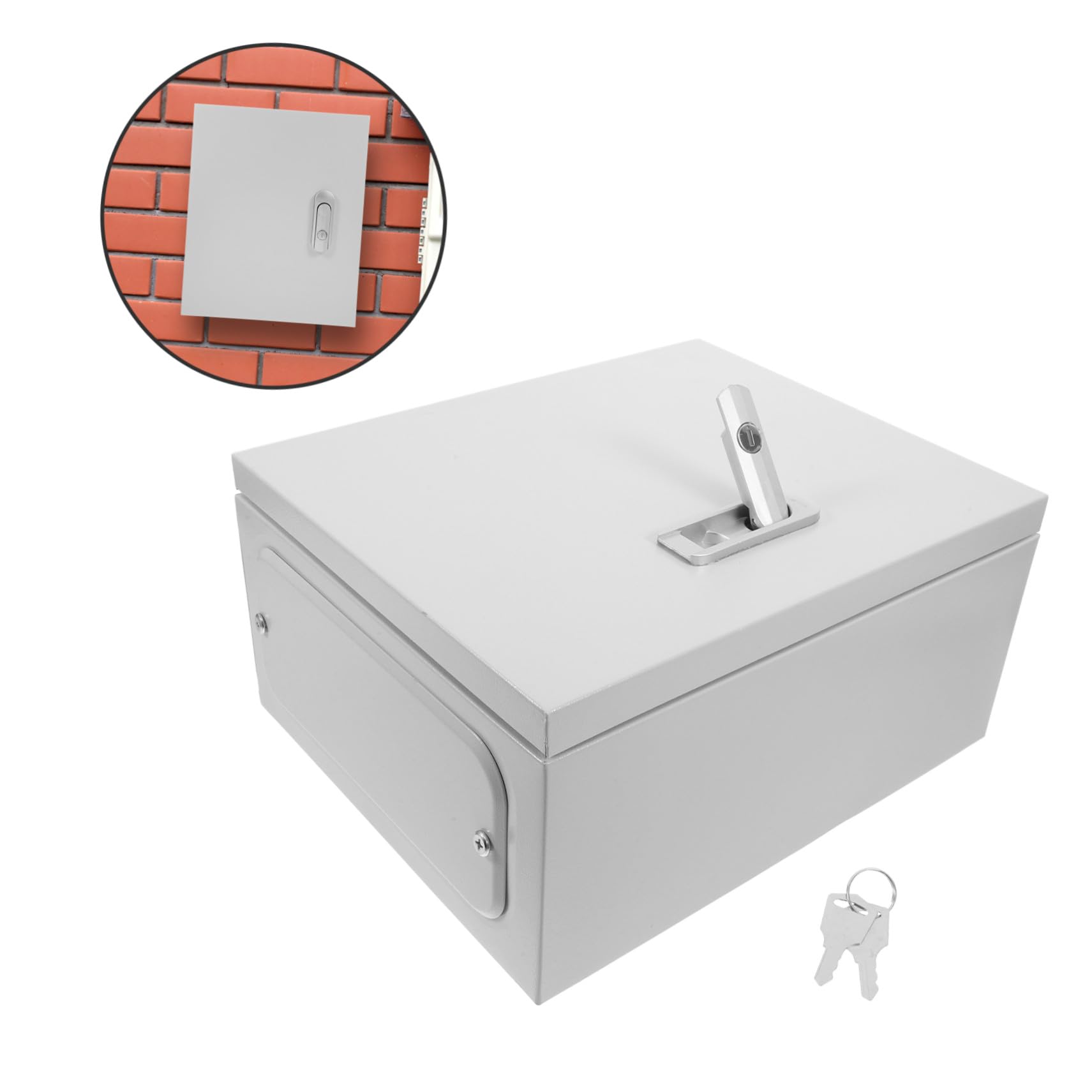 DOITOOL Elektrische Verteilerbox aus Eisen mit Großer Kapazität und Sicherheitsverschluss Vielseitig Montierbar für Außenbereich mit Eleganter Weißer Oberfläche