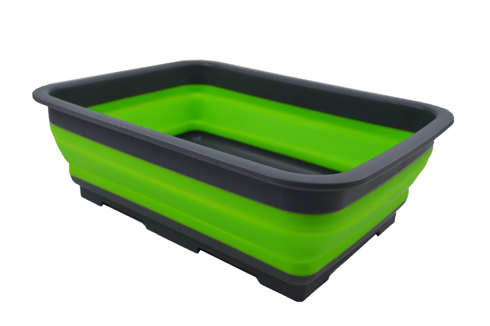 Sammart Green 7L (1.85 Gallon) Collapsible Tub - Foldable Dish Tub - Portable Washing Basin - Space Saving Plastic Washtub (, 1)