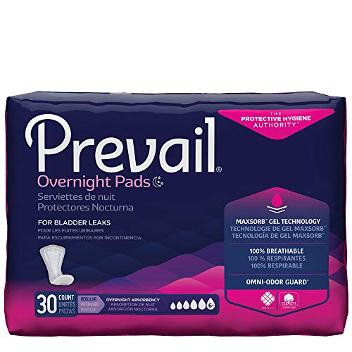 1041815BG - Bladder Control Pad Prevail Daily Pads Overnight 16 Inch Length Heavy Absorbency Polymer Core One Size Fits Most Adult Female Disposable