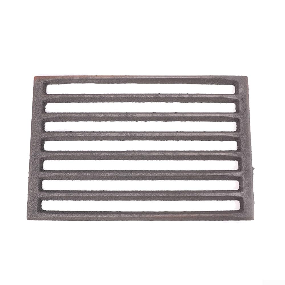Square Cast Iron Fire Grate for Fireplace, Replacement Part for Efficient Burning and Optimized Air Circulation(28 * 19.5CM)