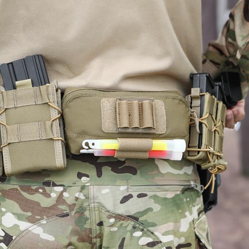 VOTAGOO GEAR Tactical Molle Admin Pouch, Laser Cut Utility Belt Pouch, EDC Tool Organizer Pouch for Plate Carrier, Modular Zippered Medical Bag for Tactical Vest - Thumbnail 6