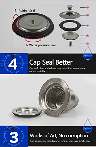 Colador de acero inoxidable para fregadero de cocina miniatura 3