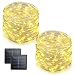 Vmanoo LED String Lights 72 Feet 200 LED Solar Powered Copper Wire Starry Rope Xmas Lights Indoor Outdoor Lighting for Home Garden Party Path Lawn Wedding Christmas DIY Decoration 2-PACK (Warm White)