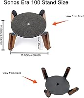 Vista 2 de Soporte de escritorio de madera natural para altavoz Sonos Era 100, soporte de trípode estable de madera con marco de metal, diseño de fácil