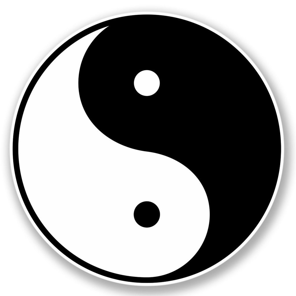 Destinationvinyl Multi 2 X 10Cm/100Mm Chinese Yin Yang Window Cling Sticker Car Van Campervan Glass #4396
