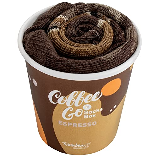 Rainbow Socks - Chaussettes de café pour elle et pour lui - Espresso - 1 paire - Taille 47-50