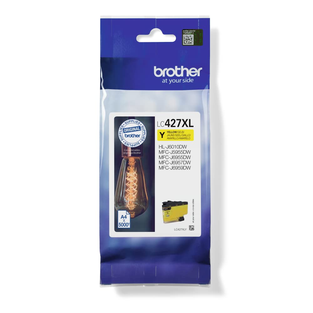 Brother Original Tintenpatrone LC-427XLY Gelb für ca. 5.000 Seiten, für MFC-J5955DW, MFC-J6955DW, MFC-J6957DW, HL-J6010DW, XL-Patrone