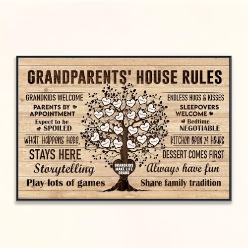 Grandparents House Rules custom poster and canvas art