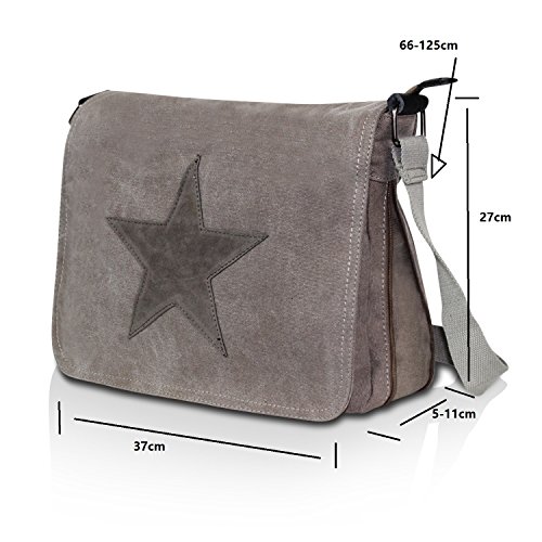 Glamexx24 Tasche Handtaschen Schultertasche Umhängetasche mit Stern Muster Tragetasche Laptoptasche Messenger Bag Herren für Arbeit Freizeit oder Schule
