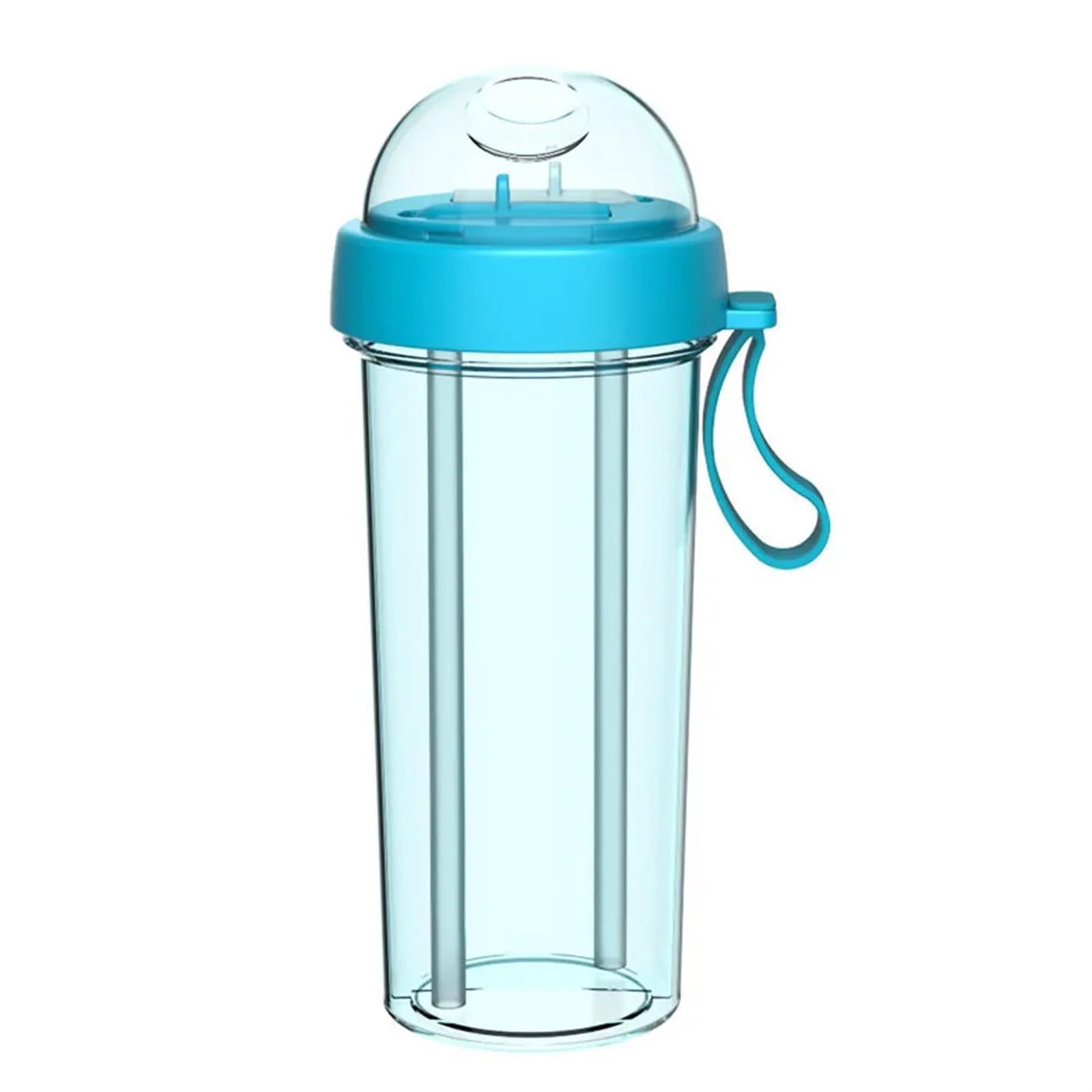 Bouteille d'eau double paille 600ml gourde de partage verte
