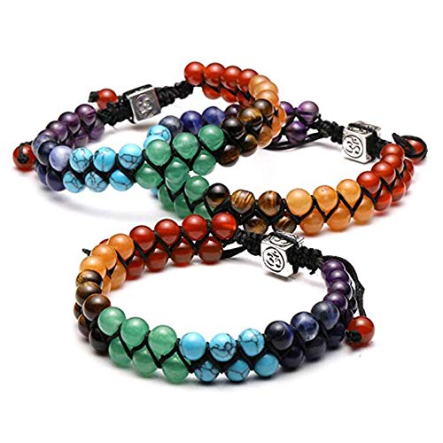 7 Chakra Aromatherapie Ätherisches Öl Armband Heilung Kristallstein Doppelschichten Perlen Armreif Reiki Yoga Meditation… - Image 3