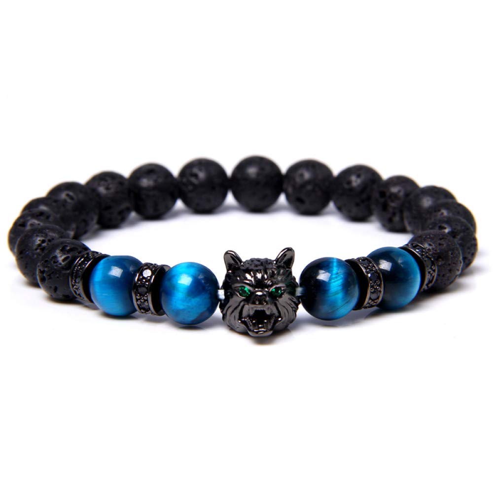 Braccialetti in pietra naturale Energia curativa naturale Bracciale occhio di tigre Lucido 8 mm Perline di pietra pazzesca Bracciale elastico Pulsera  36