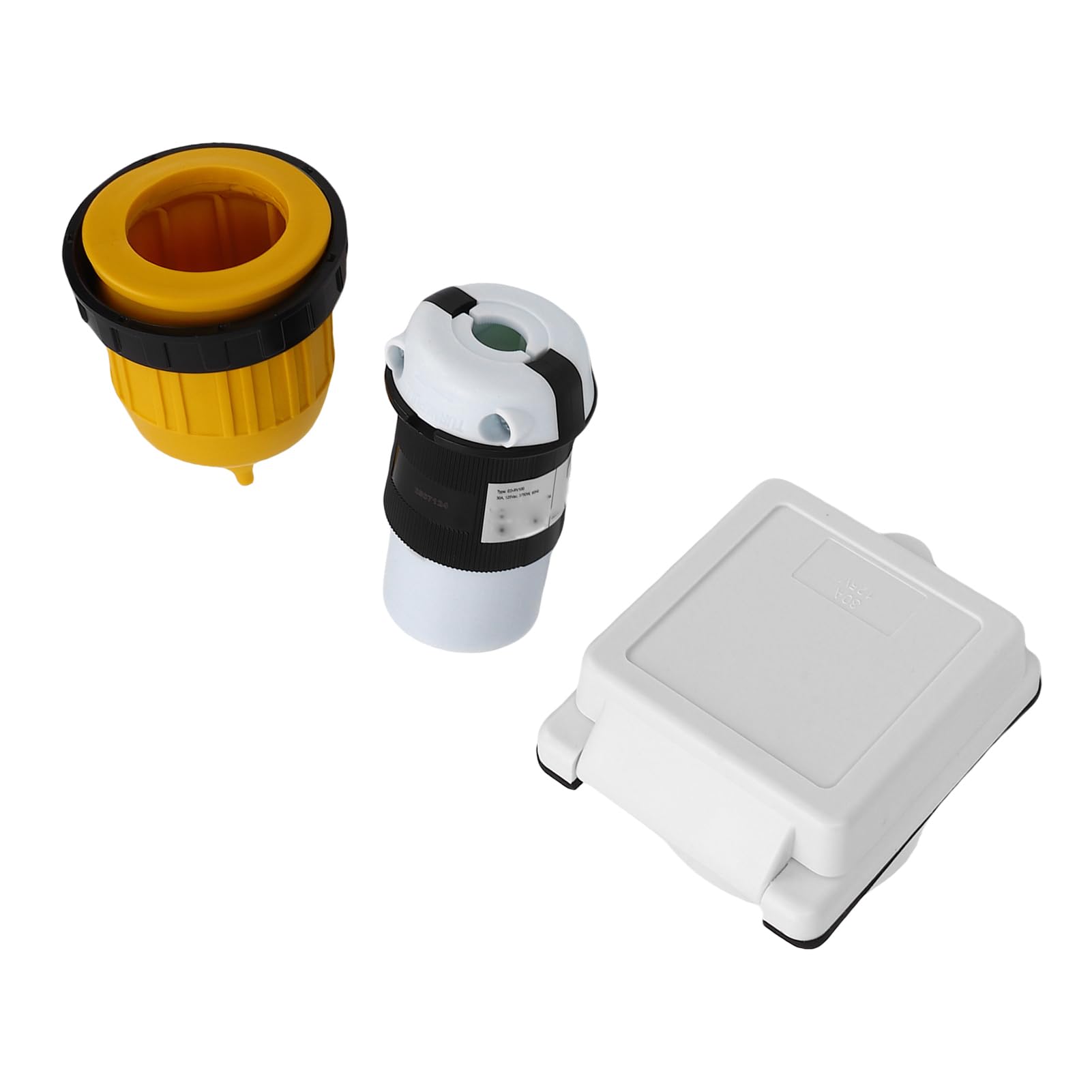 Marhynchus 30A RV Power Inlet Outlet Kit Shore NEMA L5 30P Connettore Maschio e NEMA L5 30R Connettore Femmina con Anello di Bloccaggio Copertura Protettiva per Carovane