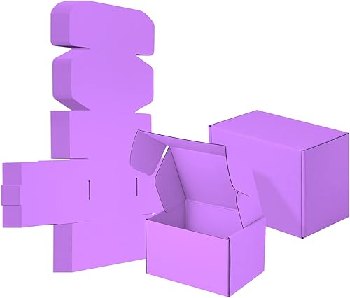 Miniatura 7 de Paquete de 25 cajas de envío pequeñas de cartón corrugado morado de 7 x 5 x 2 pulgadas, caja corrugada para embalaje de pequeñas empresas, cajas