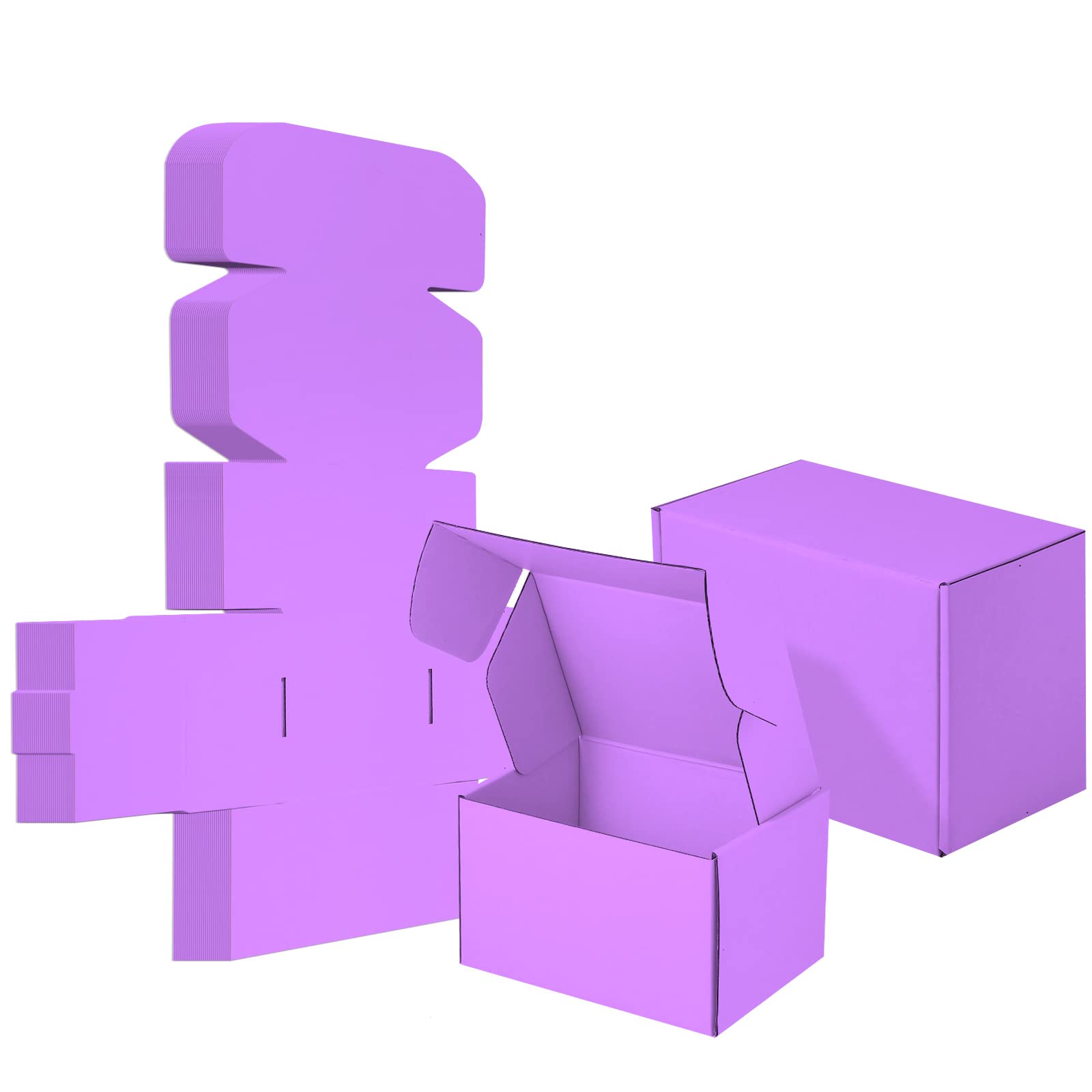 AIYUNNI25 Pack Small Shipping Boxes Purple Corrugated Cardboard Box 7x5x4 inches，Corrugated Box for Packaging Small Business,Mailing Packing Literature Mailer,Shipping Gift Boxes