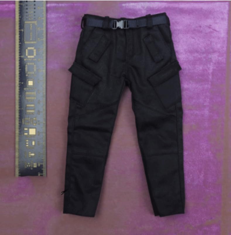 ximitoy 1/6 D4-3-3 Escala Masculino Soldado Ropa Pantalones Overol & Cinturón Modelo para 12 pulgadas (negro)