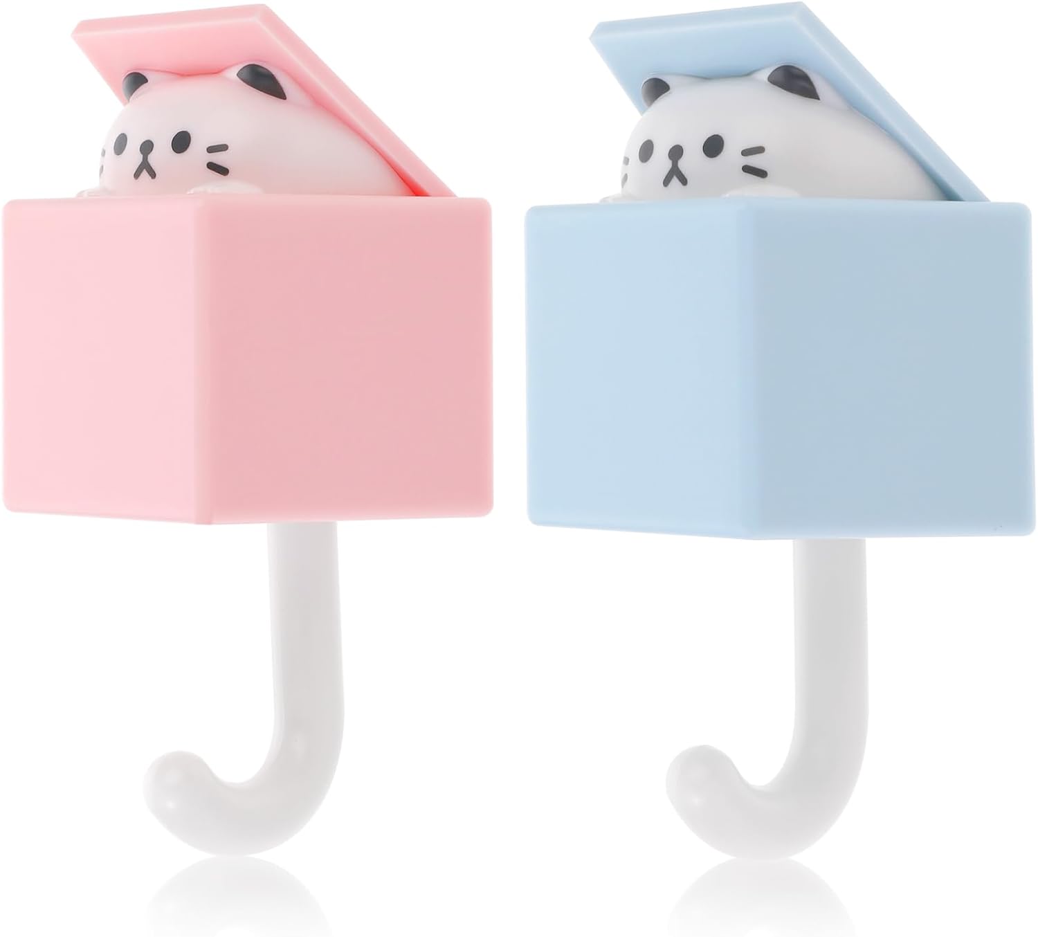 Dimeho Cute Cat Key Hook, Creative Adhesive Coat Hook Wall Mounted