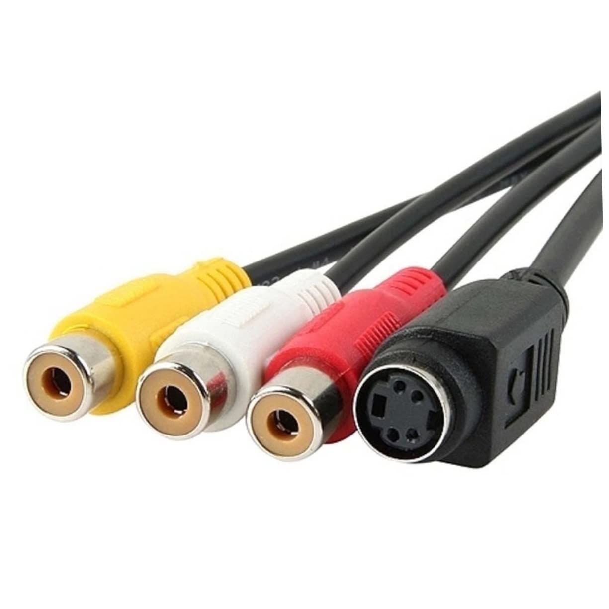 CIYODO 2pcs Svga to 3 RCA Adapter to 3 Connector Cables Svga to S-Video Adapter 3 to Video Adapter to 3 Cord Audio Jack Adapter to 3 Converter Svga to 3 RCA Cable 3 and Cable Black