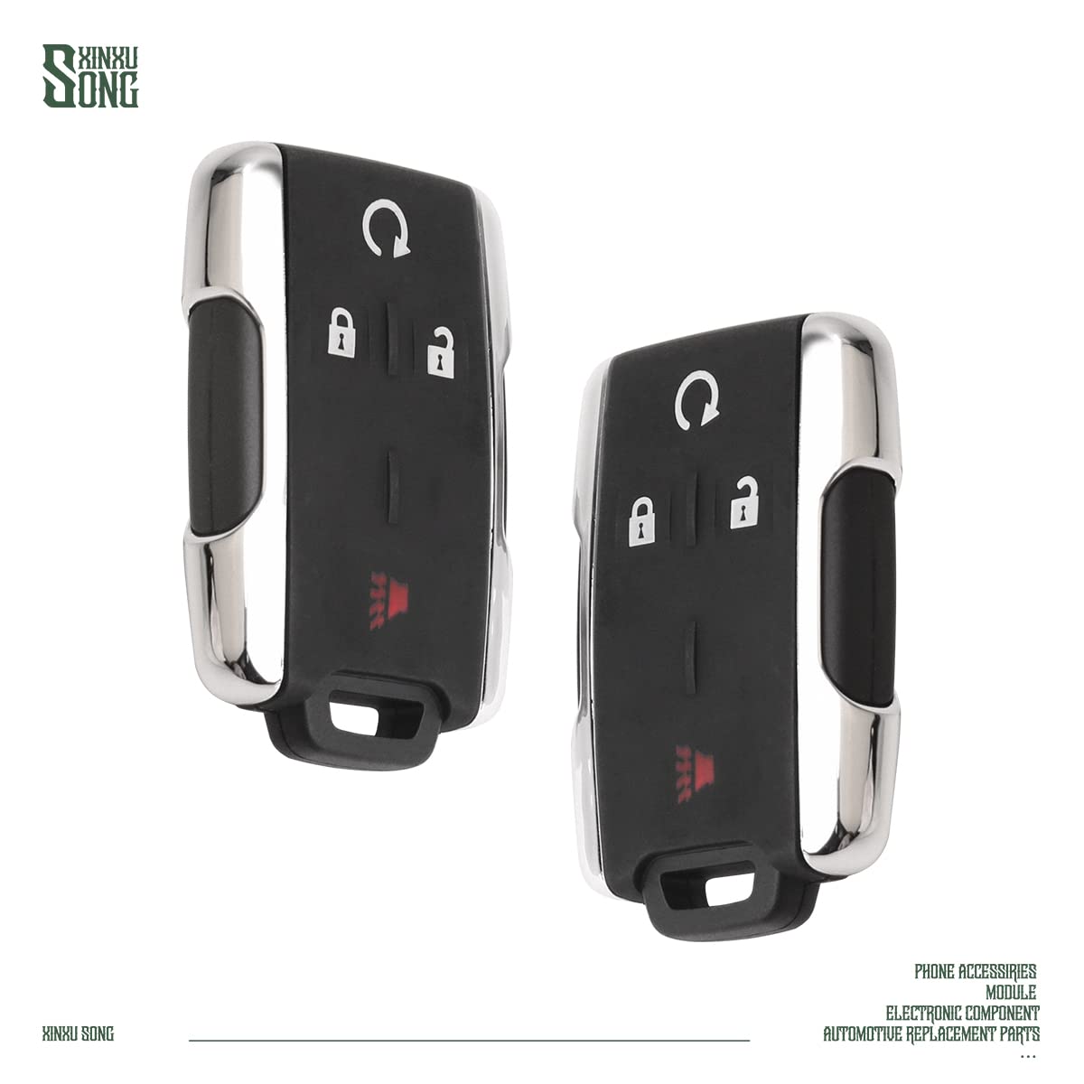 XINXUSONG 2Pcs Compatible with Chevy Silverado Colorado Sierra Canyon 2014-2017 Car Key Fob M3N-32337100 Keyless Control Entry Remote Vehicles Replacement 4 Button