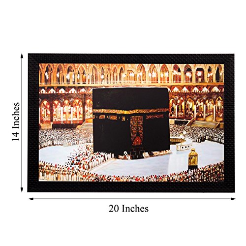 Image of eCraftIndia Prayer Room View Matt Textured Framed Synthetic Wood UV Art Painting (Multicolor, 50.8 cm x 1.27 cm x 35.56 cm)