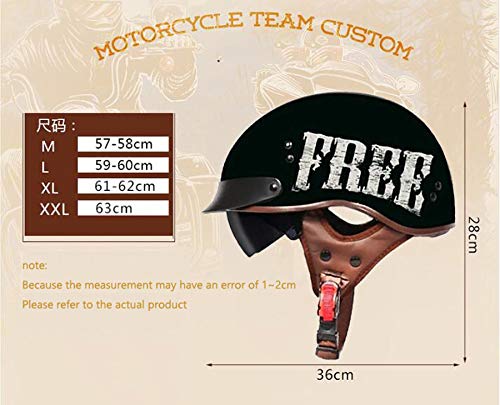 Casco Moto Jet Retrò Con Parasole - Mezzo Viso, Certificato DOT, ABS, Taglie M-L-XL, Per Uomo E Donna, Biker Cruiser - 2