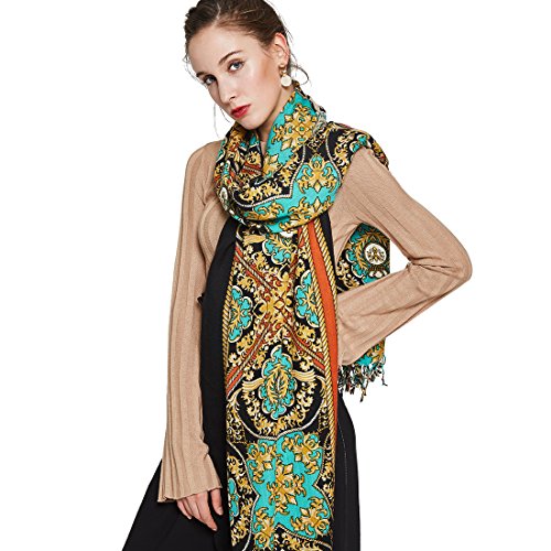 DANA XU 100% Pure Merino Wool Poncho Winter Large Scarf Pashmina Shawl Bandana Neck Wrap For Women