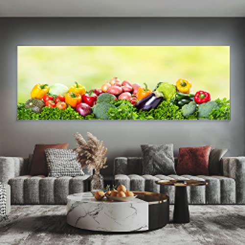 Nourriture légumes impressions sur toile xxl pour déco de cuisine moderne 70x210cm sans cadre