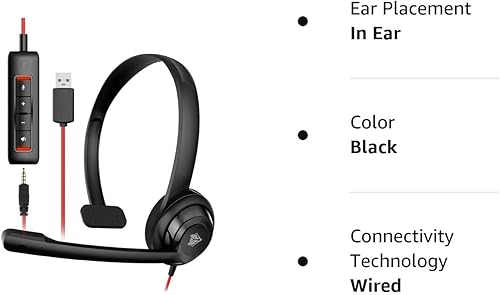 Miniatura 7 de NUBWO HW02 - Auriculares USB con micrófono con cancelación de ruido y control en línea, súper ligeros, ultra cómodos auriculares de computadora para