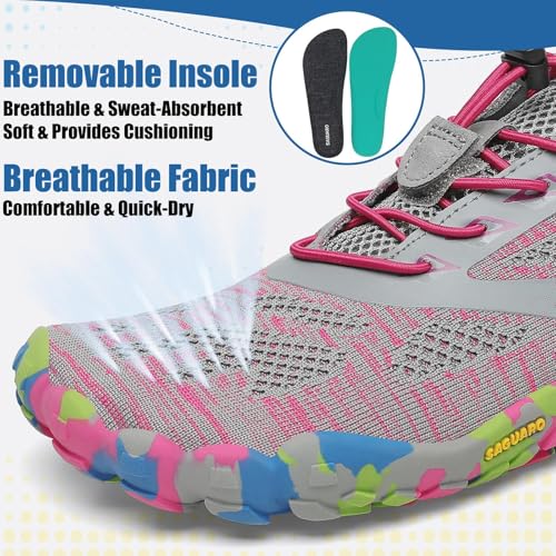 Image of SAGUARO Womens Mens Barefoot Shoes Minimalist Trail Runner Wide Toe Box Zero Drop Outdoor Cross Training Shoe