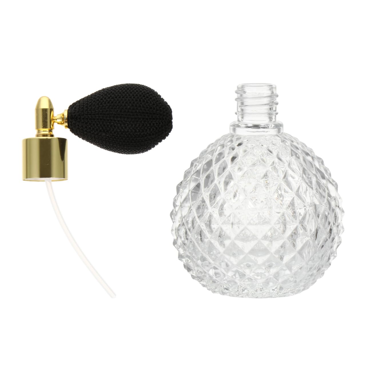 Bouteille de Parfum Vintage en Verre Rechargeable, 3.94 Oz (120 ml) Flacon Vaporisateur Étanche pour Parfum Lotion Huile, Accessoire Chic pour Maison et Voyage, Transparent