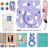 Katia Instant Camera Accessories Bundle Compatible for Fujifilm Instax Mini 9 / Mini 8+ / Mini 8 Instant Film Camera. Includes Camera Case, Album, Frame, Stickers, Strap,etc - Purple Alpaca