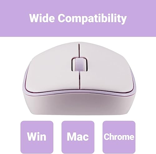 Miniatura 4 de ELECOM Lindo mouse facial, inalámbrico USB de 2.4 GHz, diseño ambidiestro, clic silencioso, ligero, portátil, ratón de computadora rosa morado