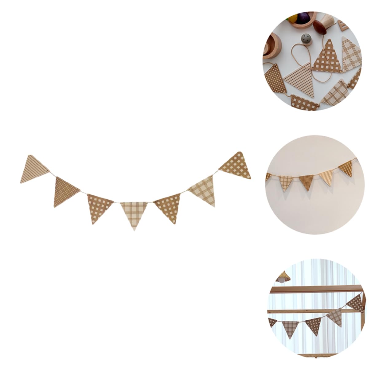 Cabilock 3piezas Banderín Colgante De Madera Estilo Nórdico Flores para Decoración De Habitaciones Infantiles Accesorio Estético para Hogar Tiendas y Oficinas
