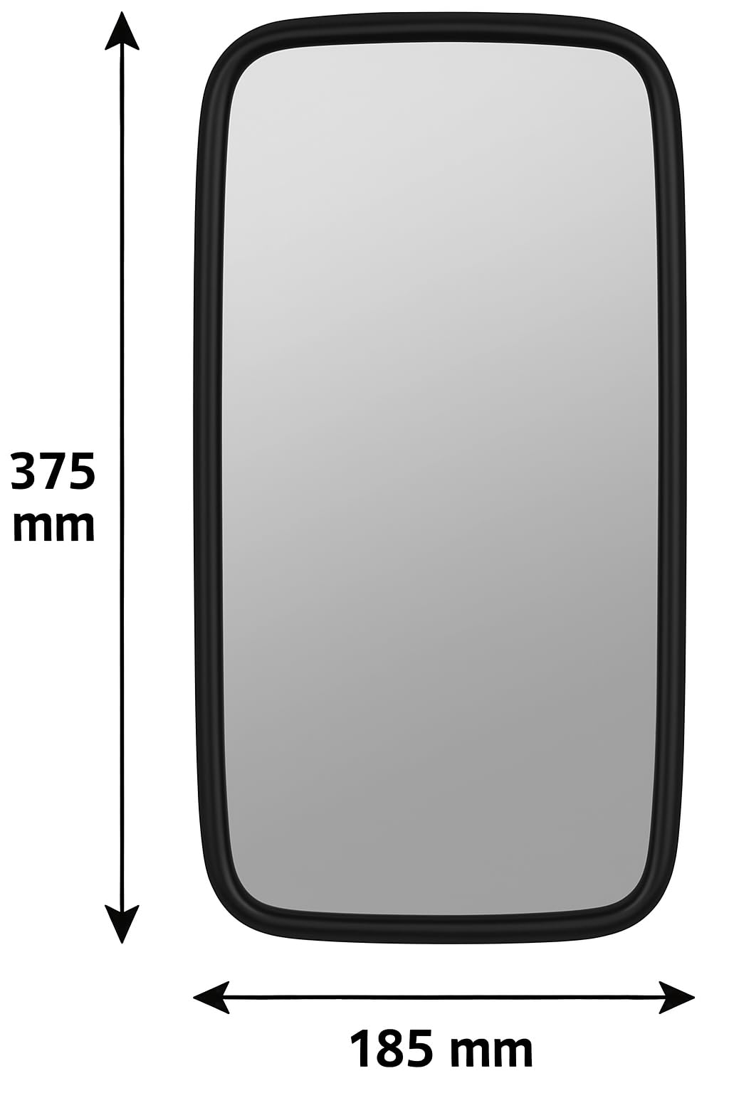 Lot de 2 espejos laterales para camiones, camionetas, autobuses, excavadoras, tractores - 375 x 185 mm - Diámetro: 14 a 30 mm