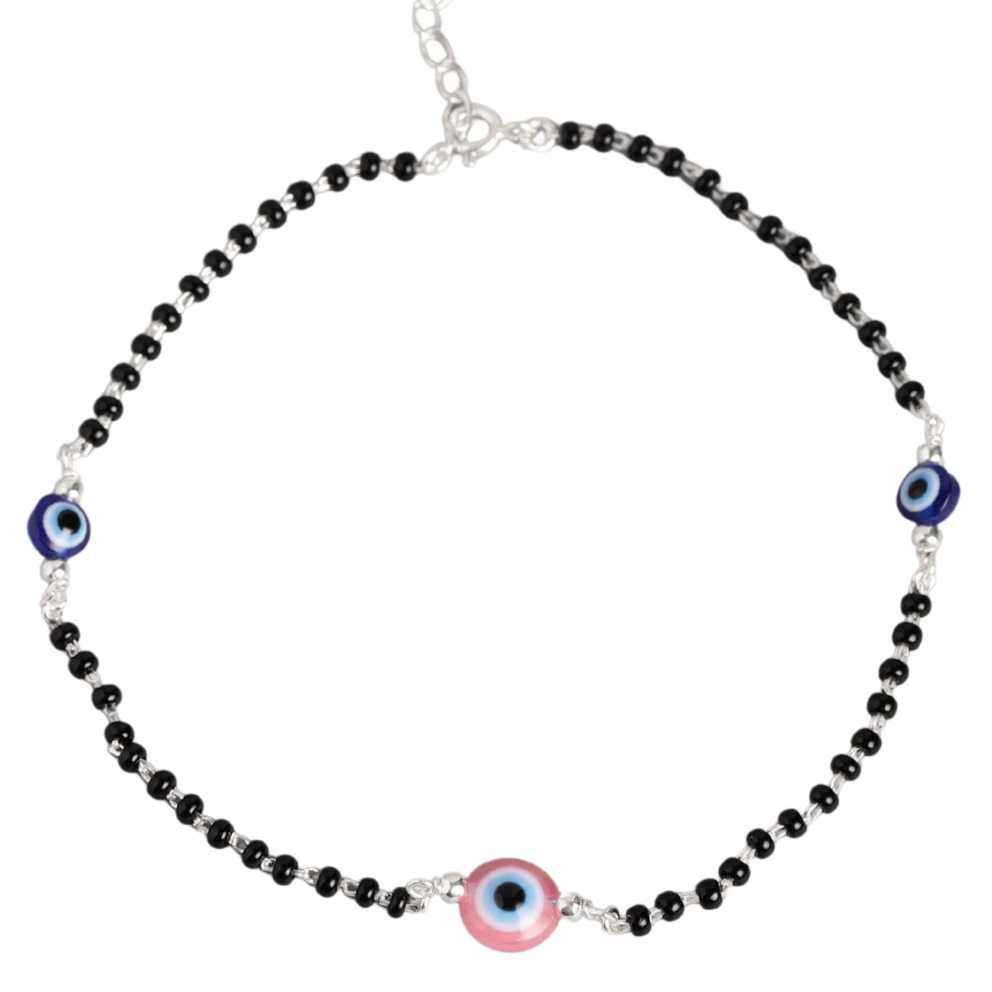 ZAVYA 925 Sterling Silver Beads Evil eye Rhodium Plating Nazaria Anklet (Single) | | Gift for Women & Girls | With Certificate of Authenticity & 925 Stamp (B0CK54G56Z) Amazon Price History, Amazon Price Tracker
