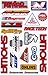 Set of 6 Multicolor Racing Stickers by Biker for Car, Metal, Plastic, Glass, Vinyl, Waterproof, Rectangular, Outdoor, Motorsports