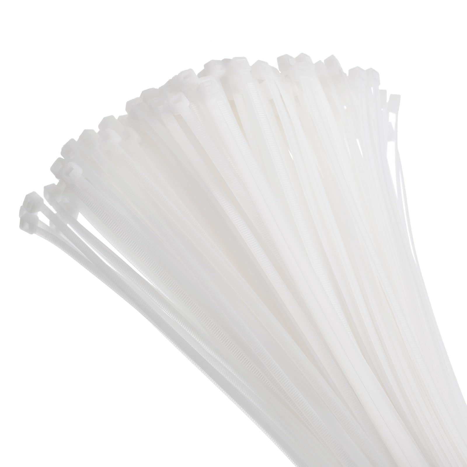 Unifizz 250PCS Cable Zip Ties 350mm x 3.6mm White – Self-Locking Nylon Cable Ties Wraps for Cord Management, Indoor and Outdoor