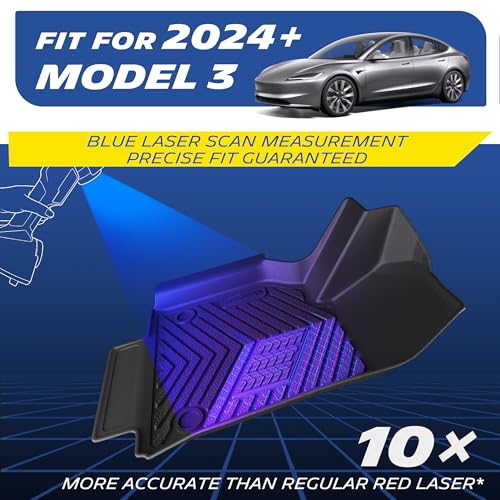 Michelin Vehicle Mat, All-Weather TPE Custom Fit Liner for Tesla Model 3 Floor Mats 2024-2027 (3 Piece), Premier B - Image 4